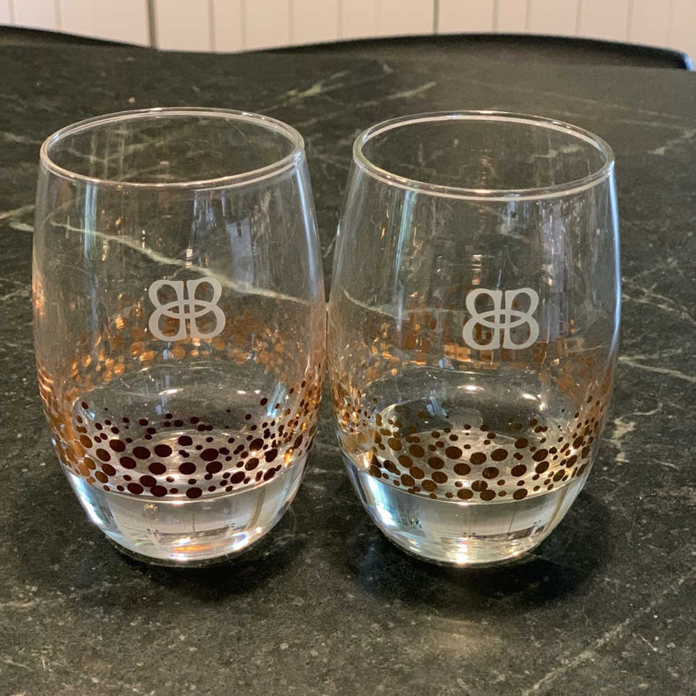 BAILEYS | Set of 2 | Branded Crystal Gold Confetti Liqueur Glasses